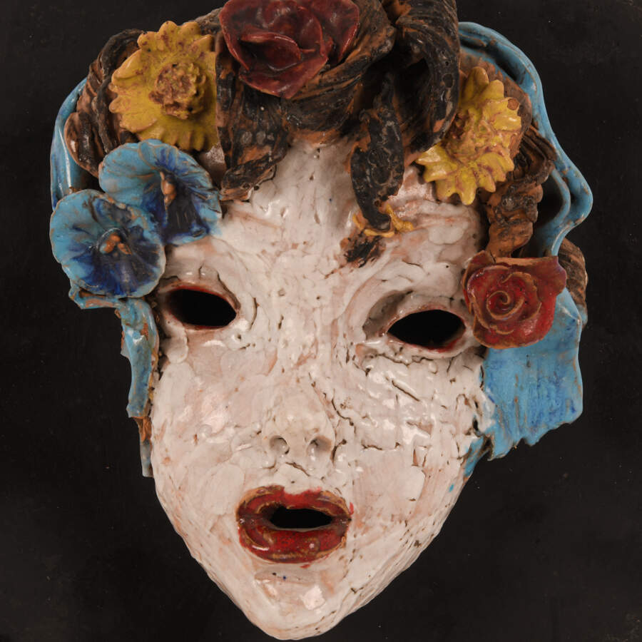 Figural Face Ceramic Sculpture-2