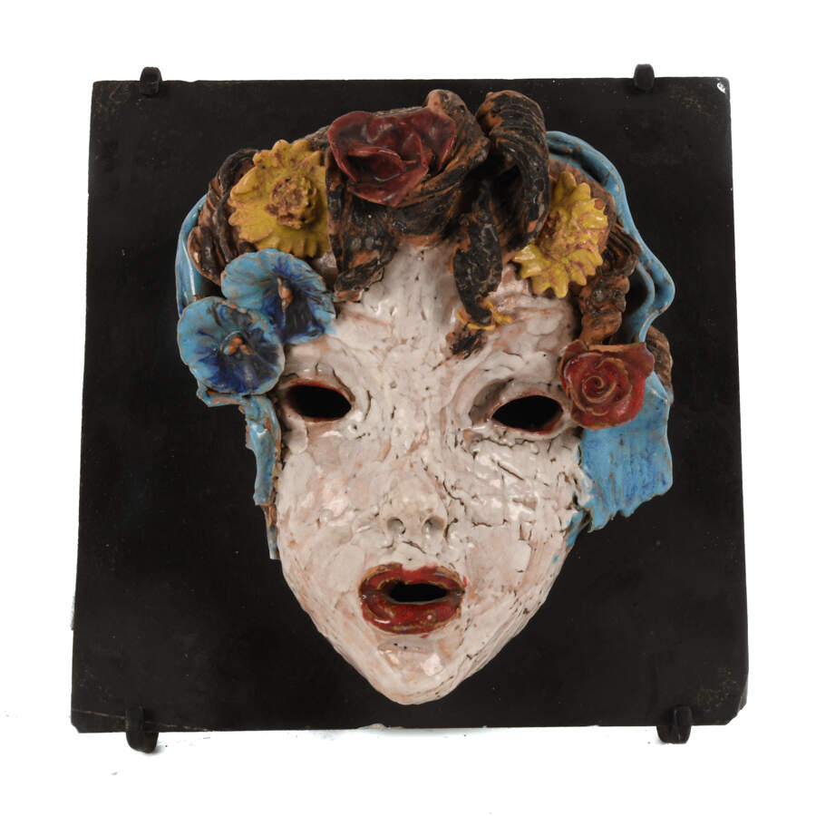 Figural Face Ceramic Sculpture-1