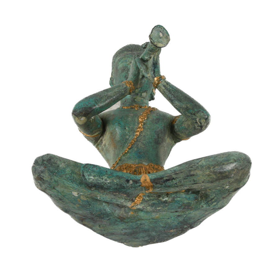 Thai Gilded Bronze Statue of a Horn Player-6