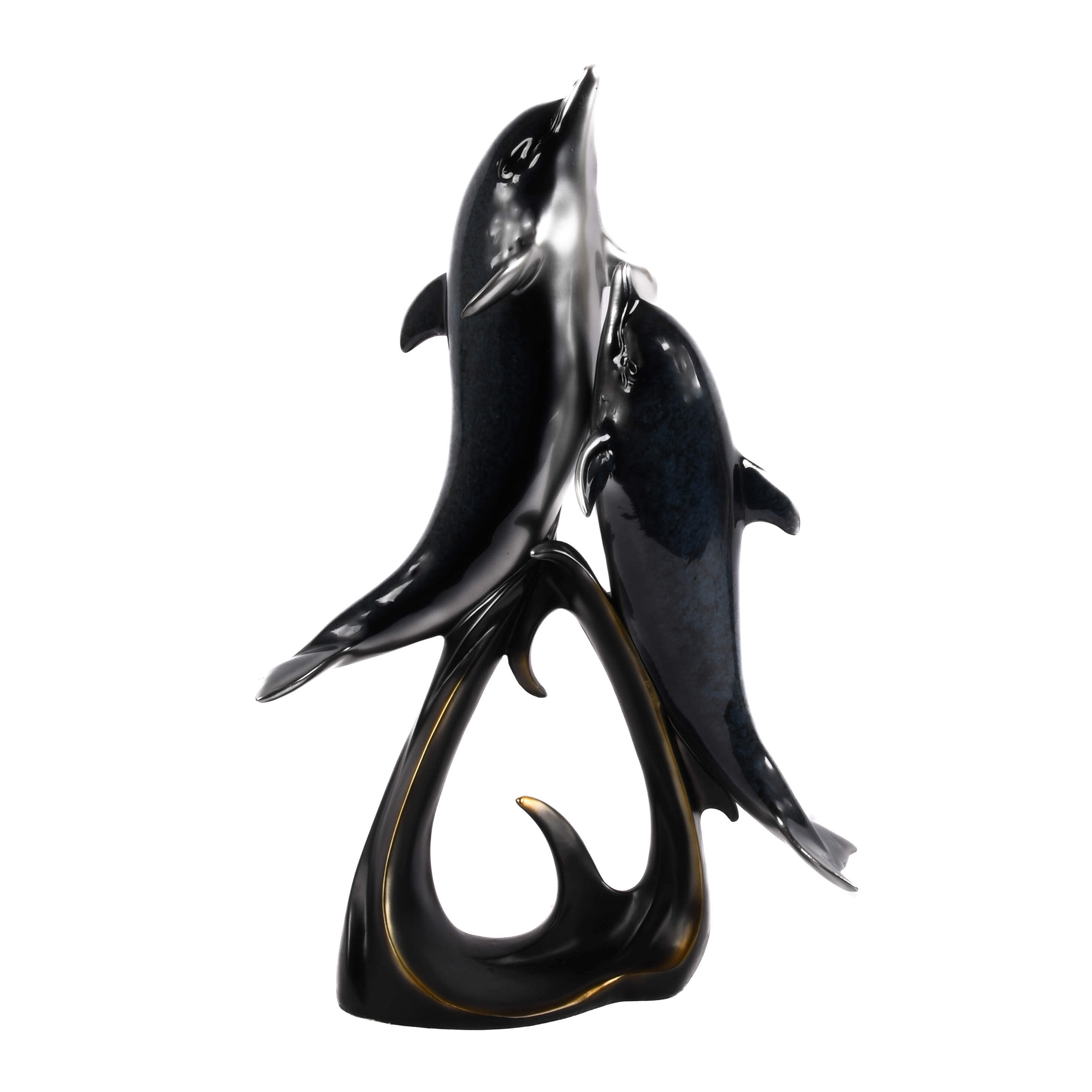 Miguel Lopez-Style Figural Dolphin Sculpture-1