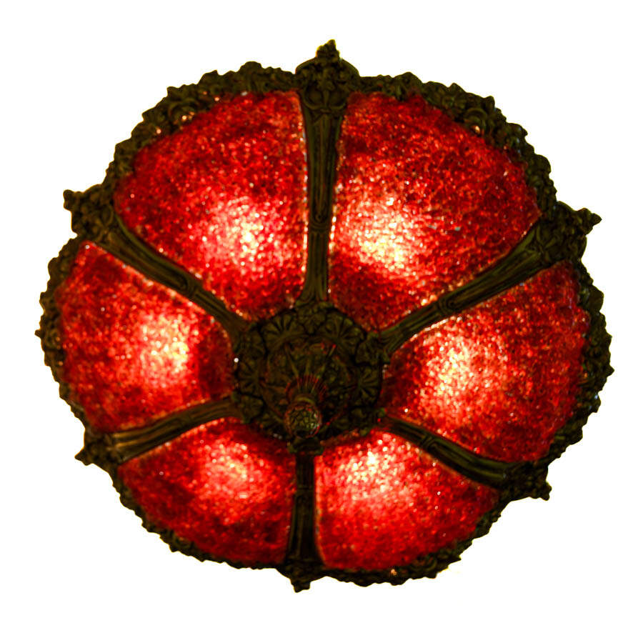 Italian Bronze and Murano Glass Flowers Empire Chandelier-3
