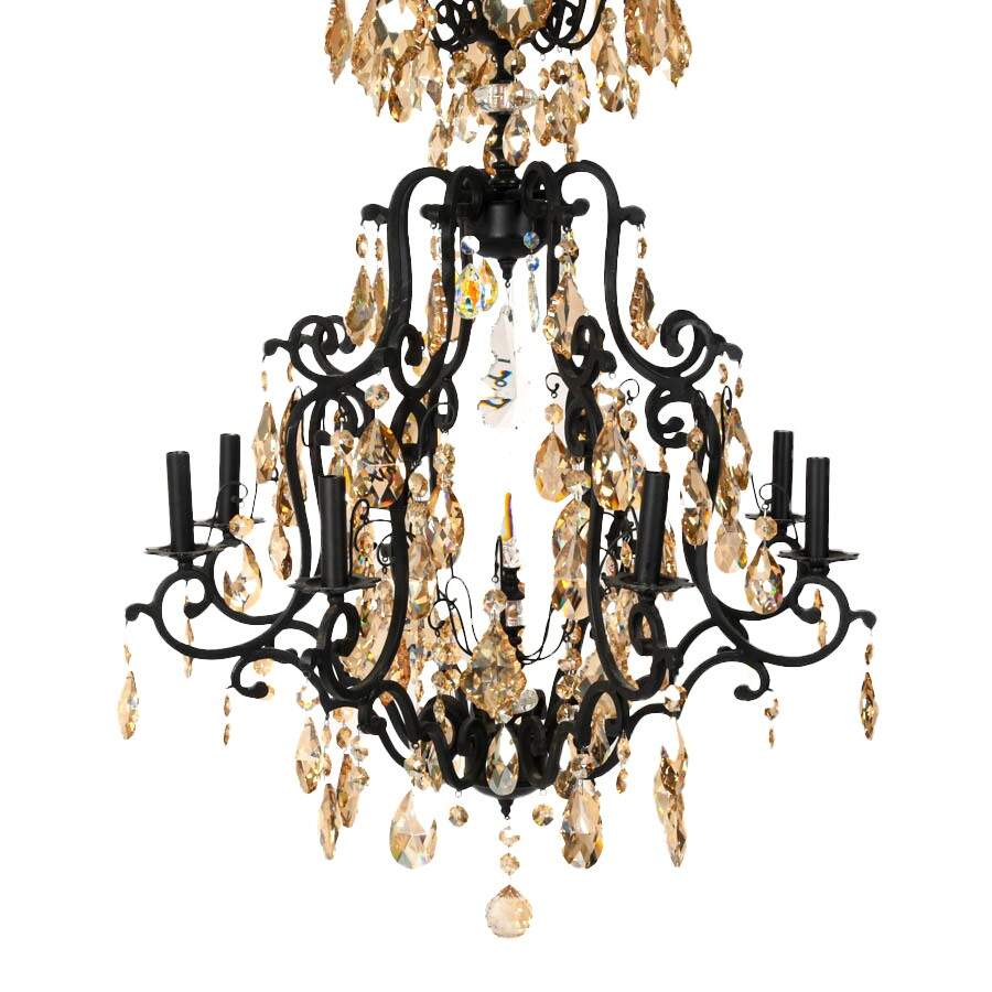 Black and Gold Prisms Eight Arm Chandelier-4