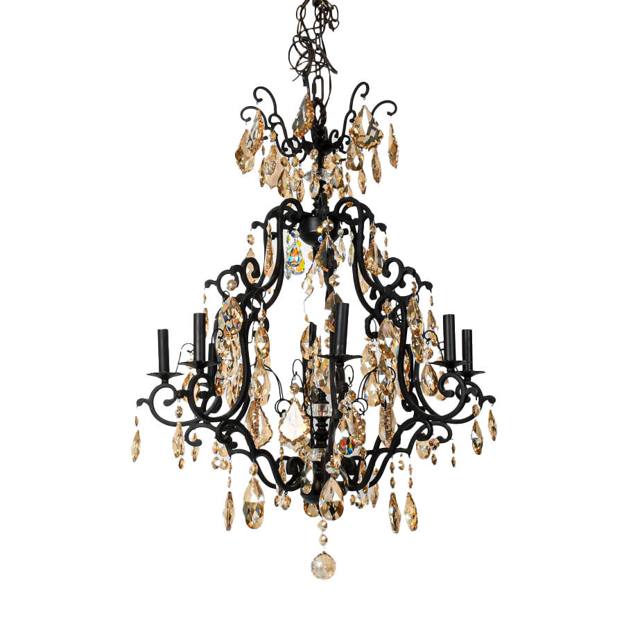 Black and Gold Prisms Eight Arm Chandelier-2