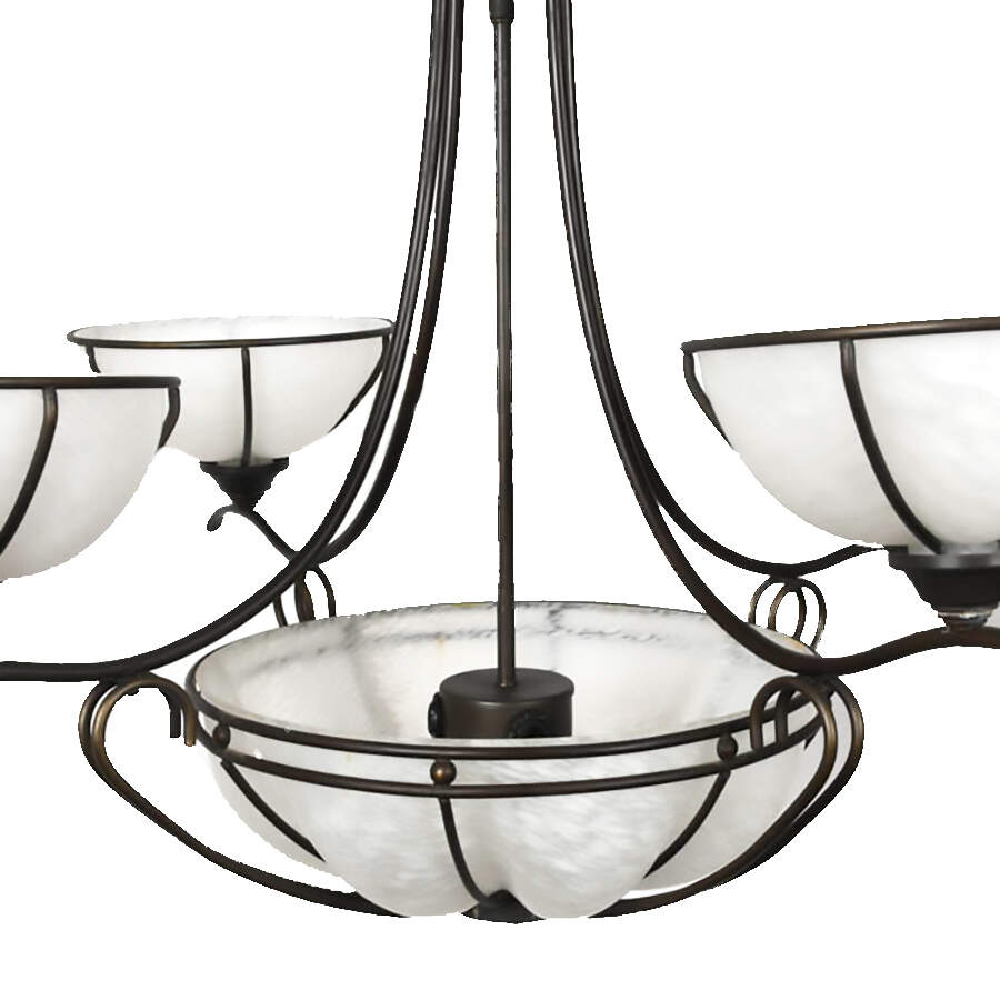 Molded Glass Five-Light Chandelier-4