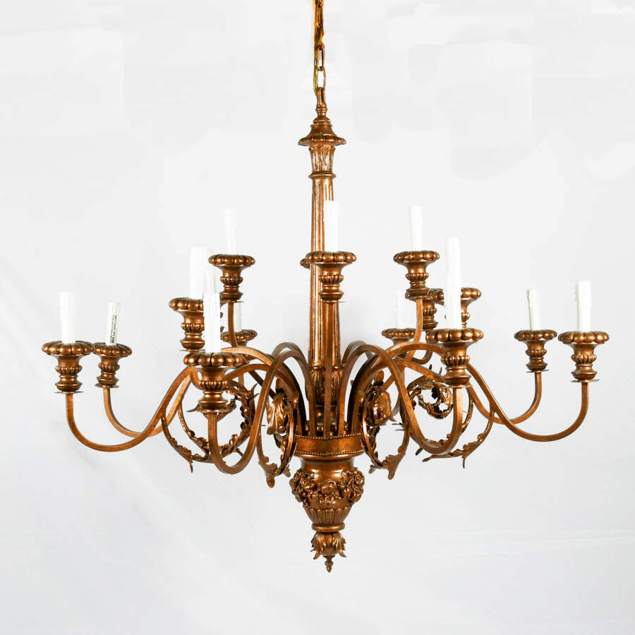 French Country Chateau-Style 16-Light Chandelier-2