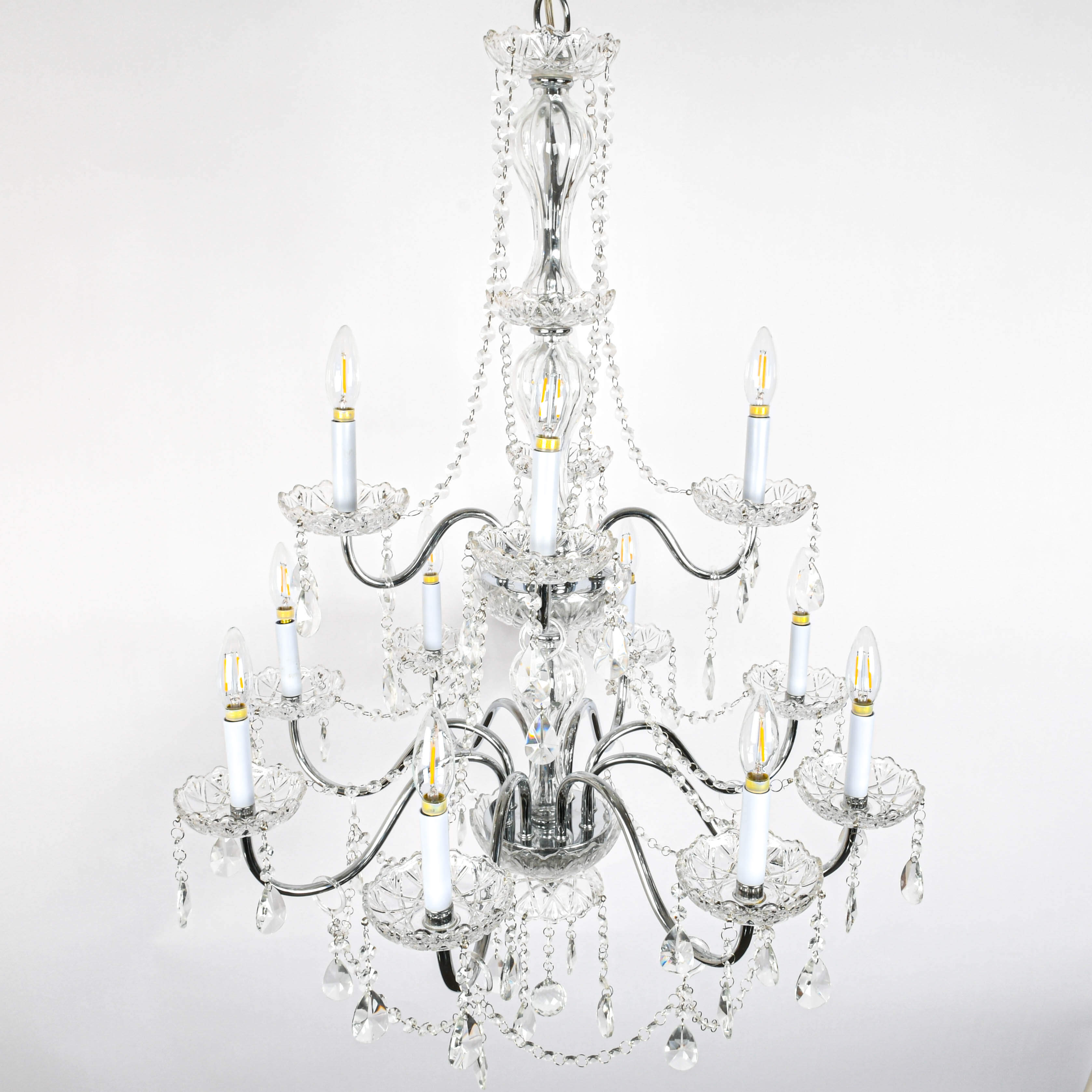 Crystal and Swag Prisms Eight Arm Chandelier-6