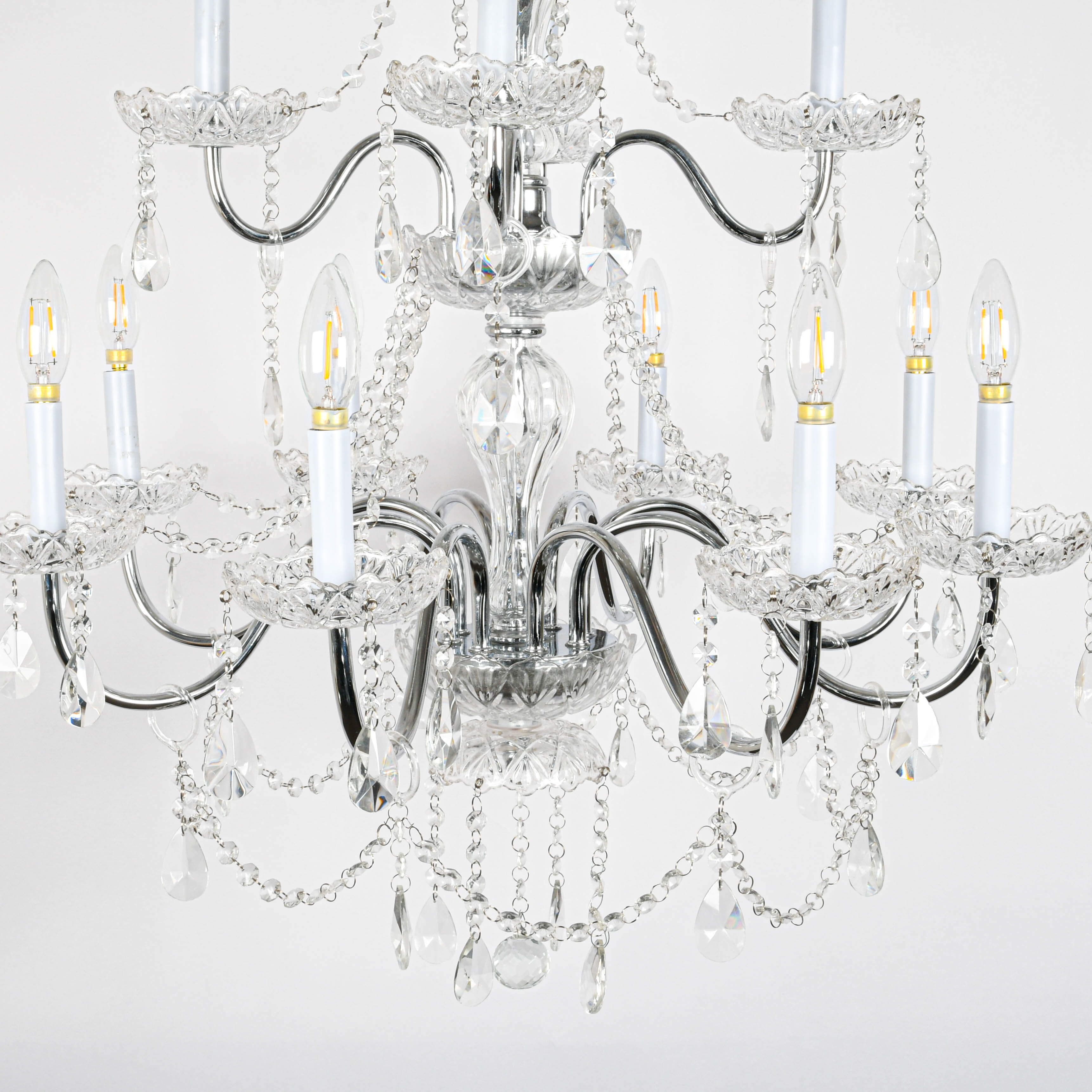 Crystal and Swag Prisms Eight Arm Chandelier-4