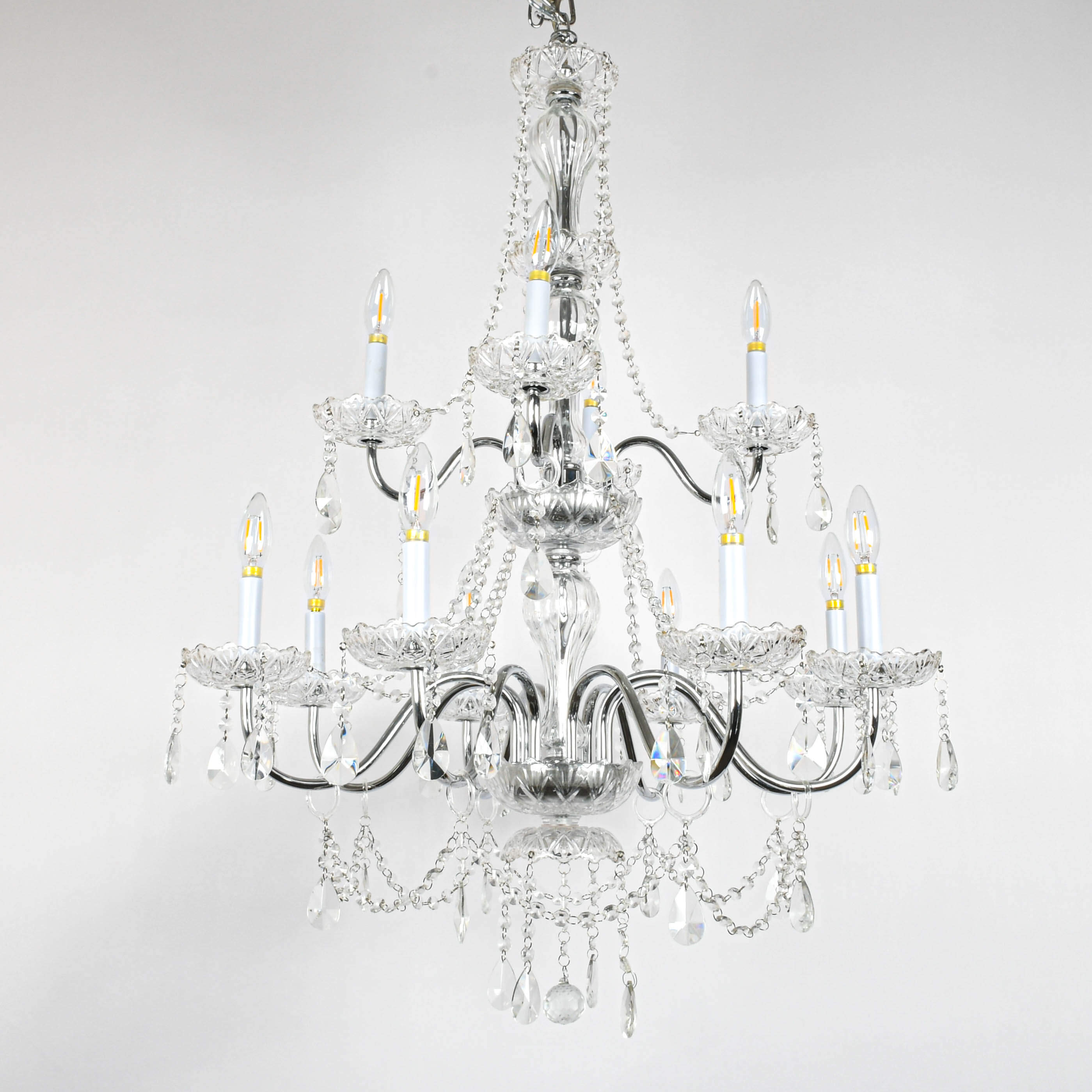 Crystal and Swag Prisms Eight Arm Chandelier-3
