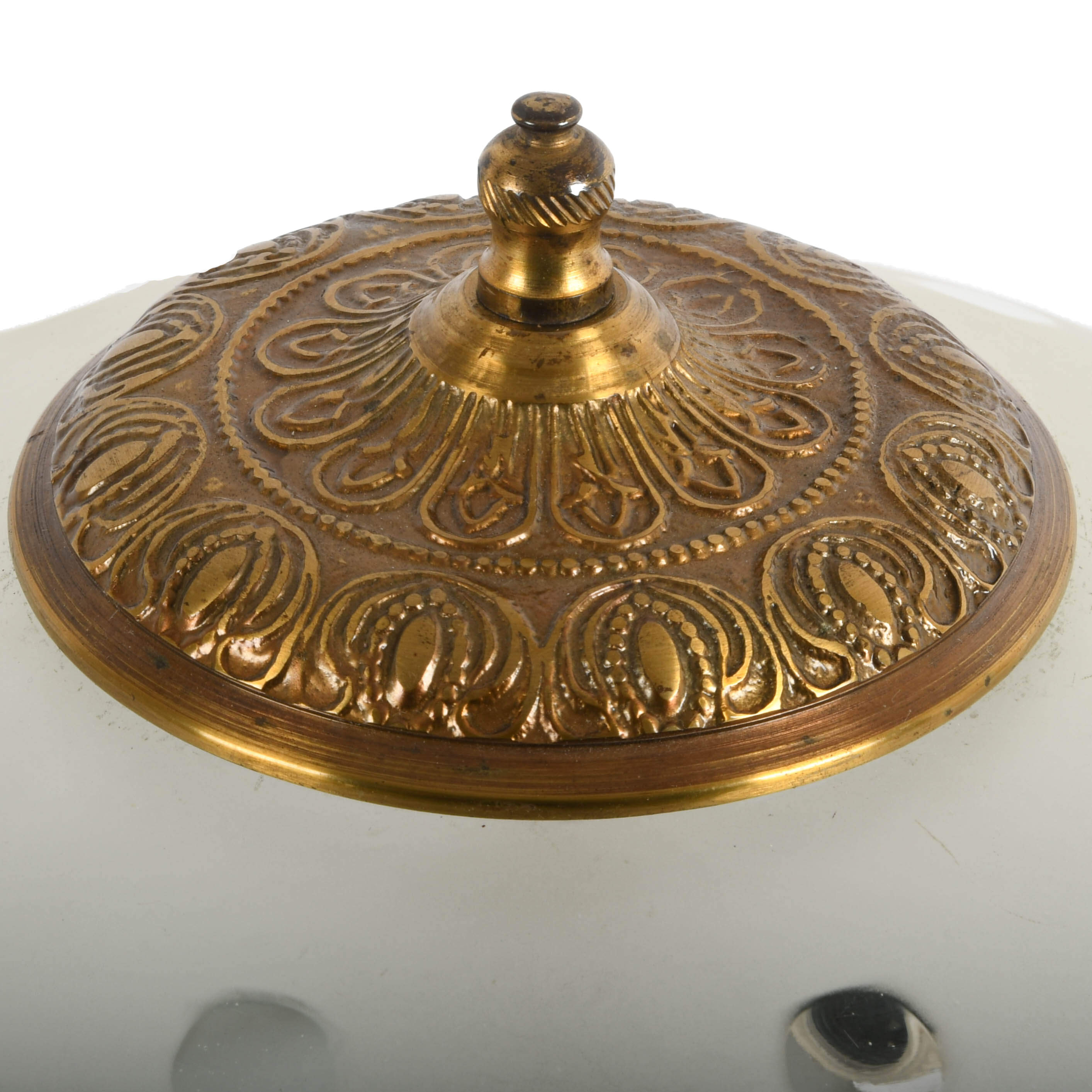 Etched Crystal and Brass Ceiling Light Mount-3