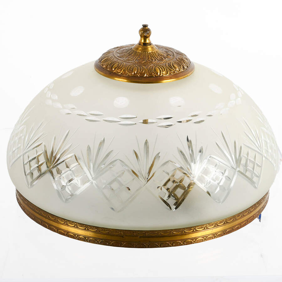 Etched Crystal and Brass Ceiling Light Mount-1