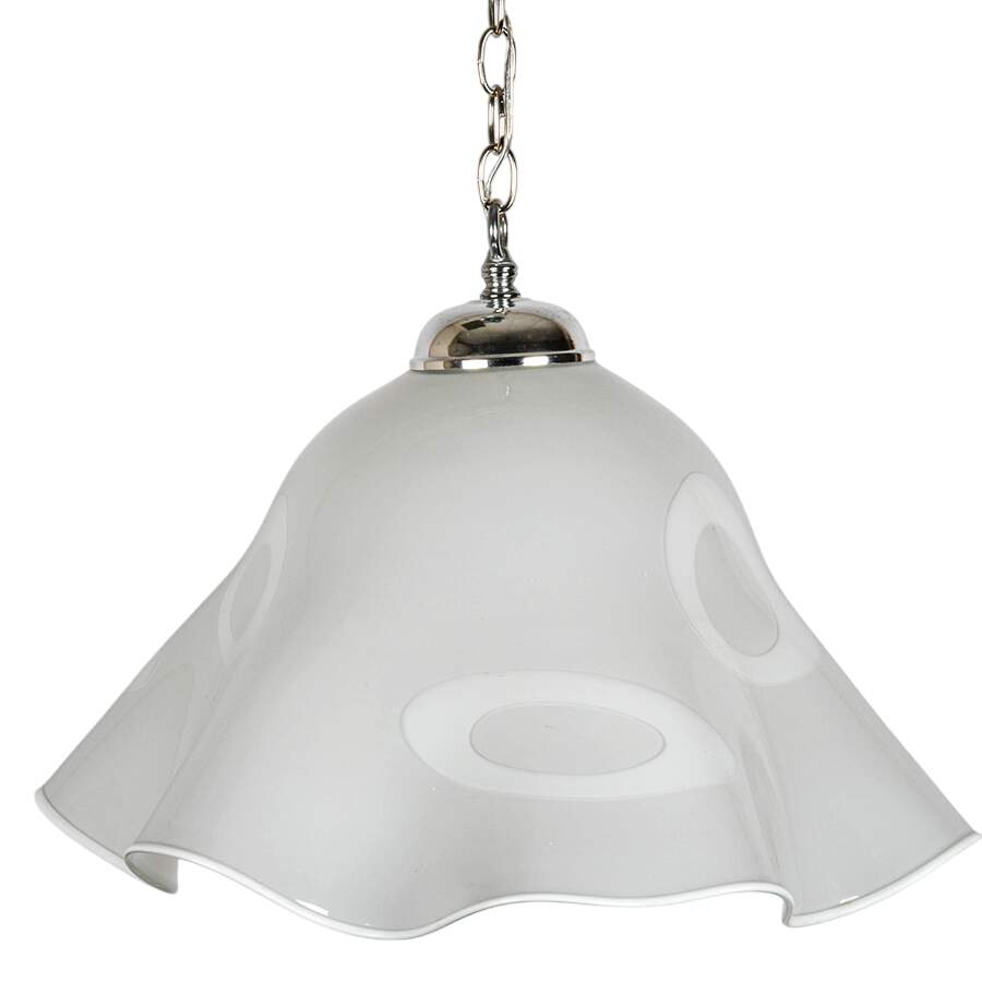 White Murano Glass Fazzoletto Hanging Light-2