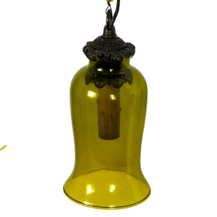 Spanish-Style Rustic Glass Hanging Chandelier-5