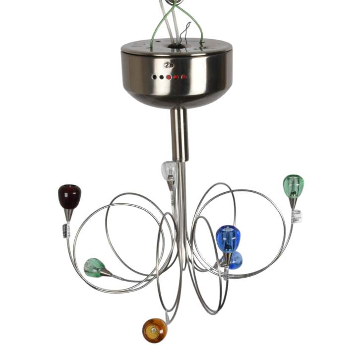 Harco Loor-Style "Strawberry" Multicolored Glass Chandelier-4