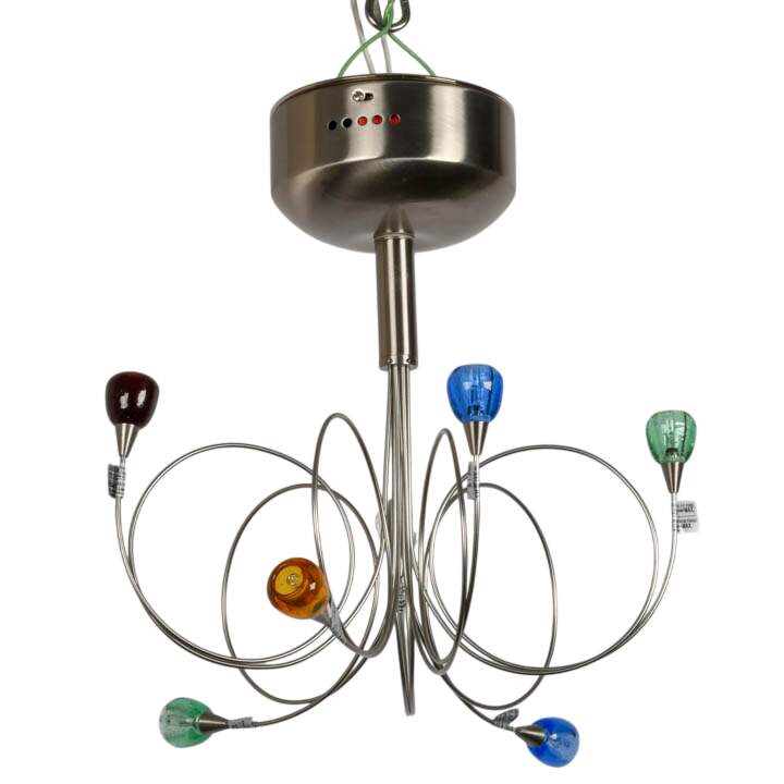 Harco Loor-Style "Strawberry" Multicolored Glass Chandelier-2