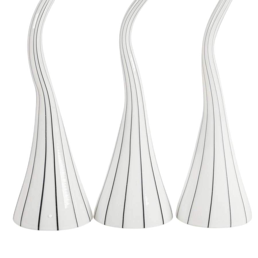 Striped Glass Pendant Chrome Lighting Fixture-3