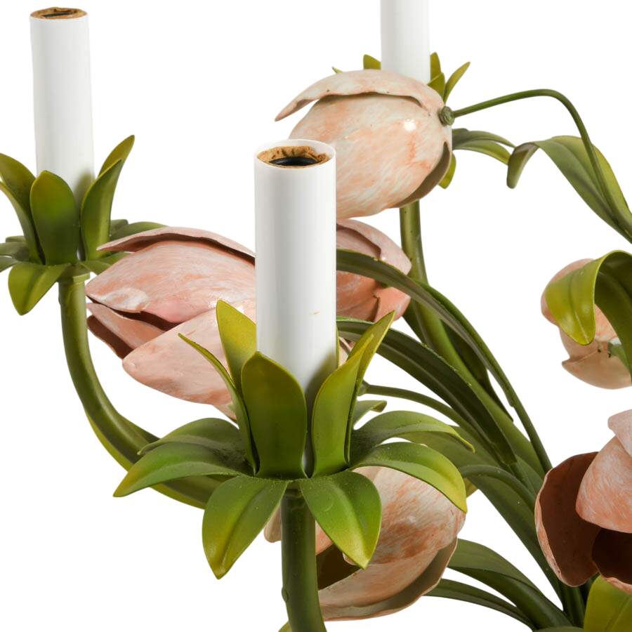 Italian Floral Tole Hanging Pendant Light-4