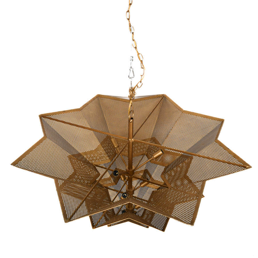 Currey & Co. Geometric Gilt Hanway Chandelier-5
