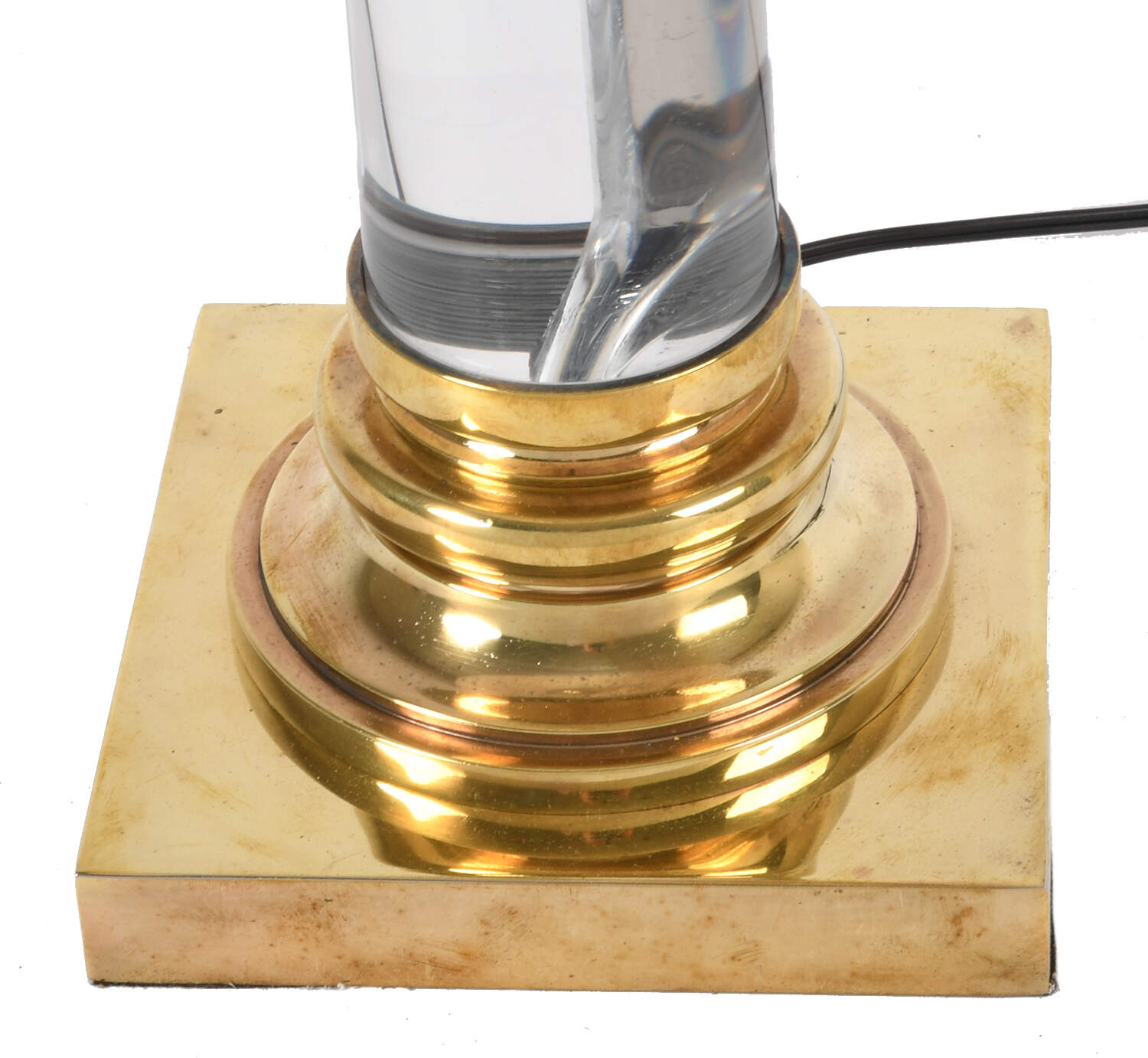 Antique Brass and Clear Acrylic Table Lamp-2