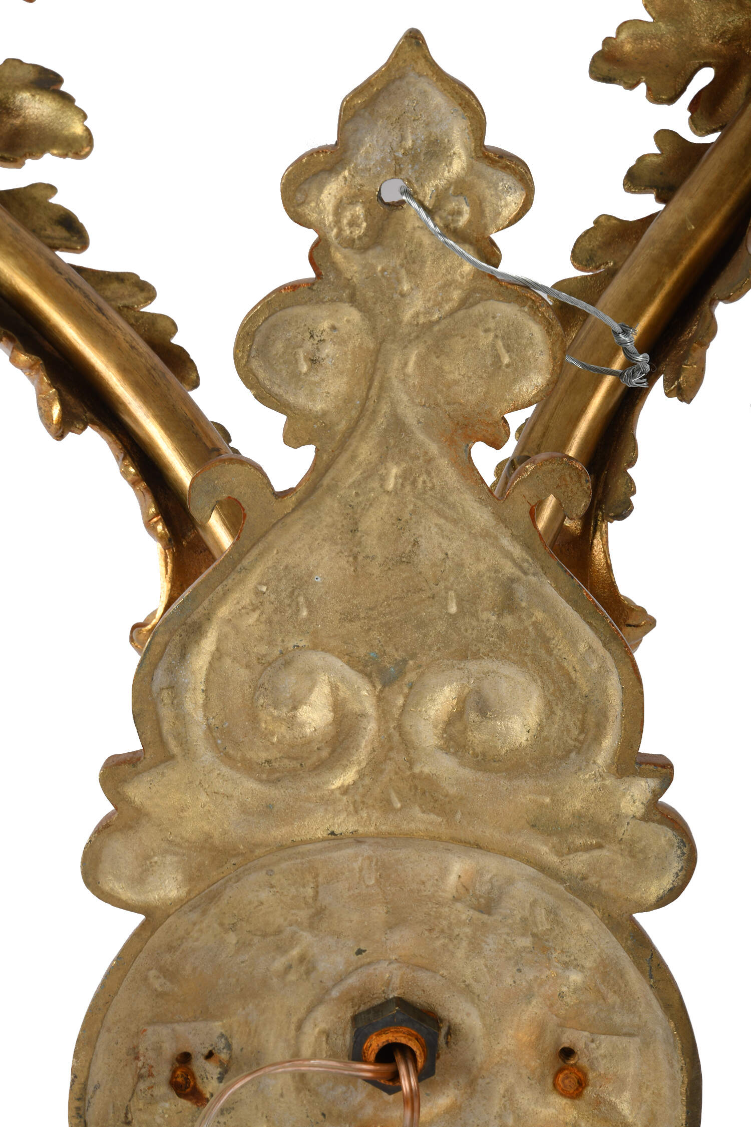 Louis XV-Style Gilt Lion's Head Two Arm Electric Wall Sconce-6