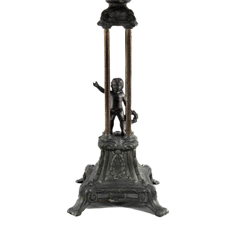 Pair of Figural Putti Cast Iron Table Lamps-4