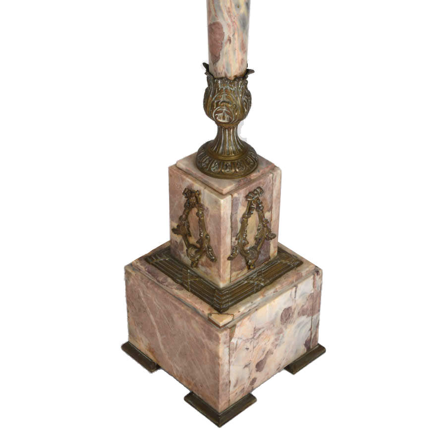 Antique Bronze and Alabaster Six Socket Torchère Floor Lamp-6