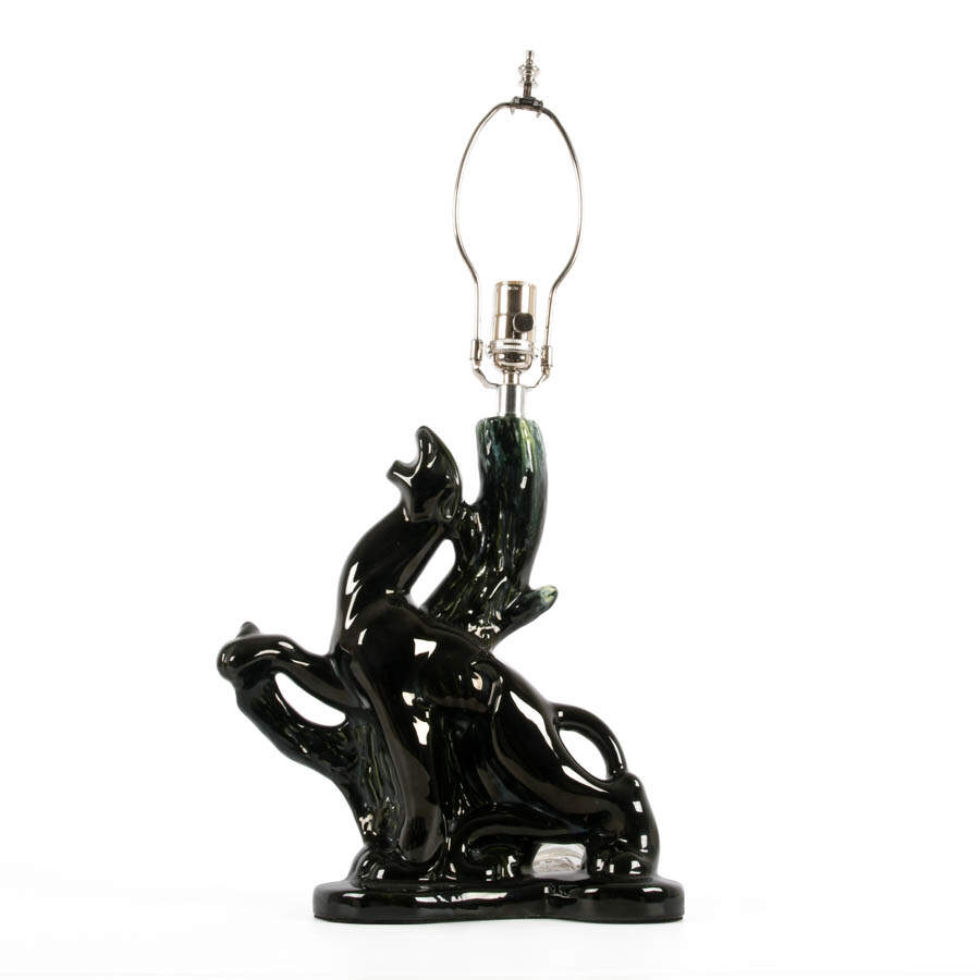 Mid-Century Modern Black Panther Table Lamp-5