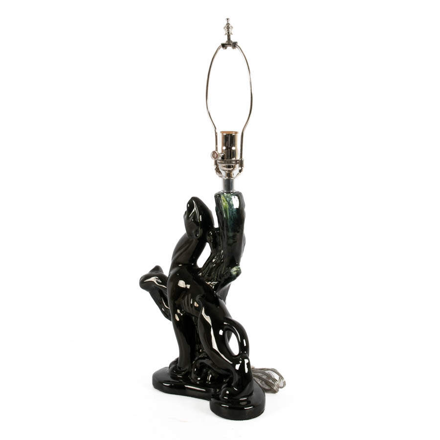 Mid-Century Modern Black Panther Table Lamp-3