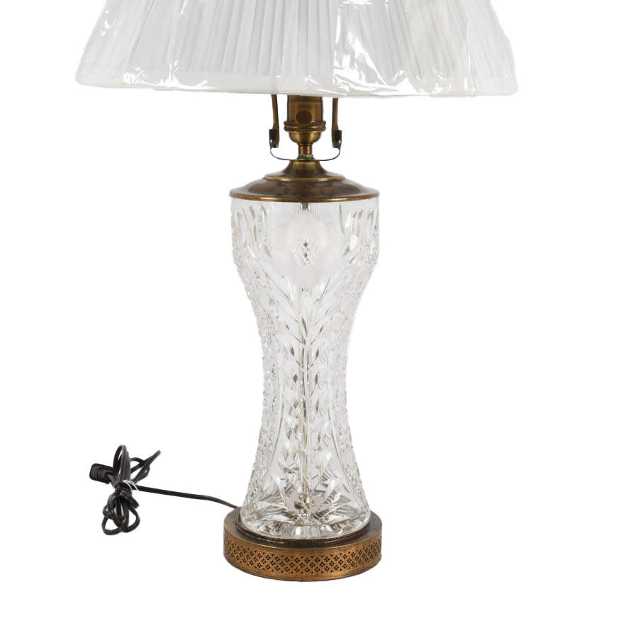 Cut Crystal and Brass Table Lamp-3