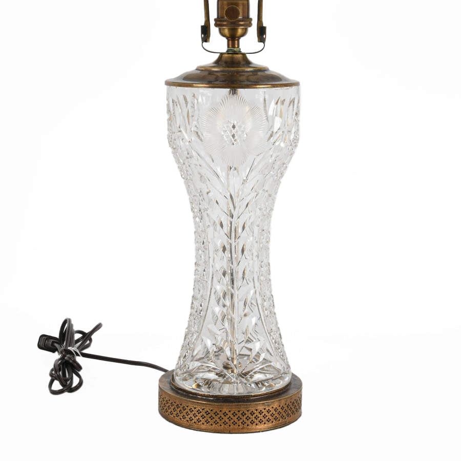 Cut Crystal and Brass Table Lamp-2