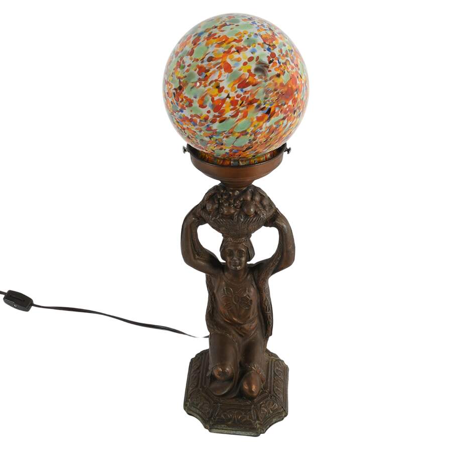 Art Deco Cast Metal Figural Table Lamp-9
