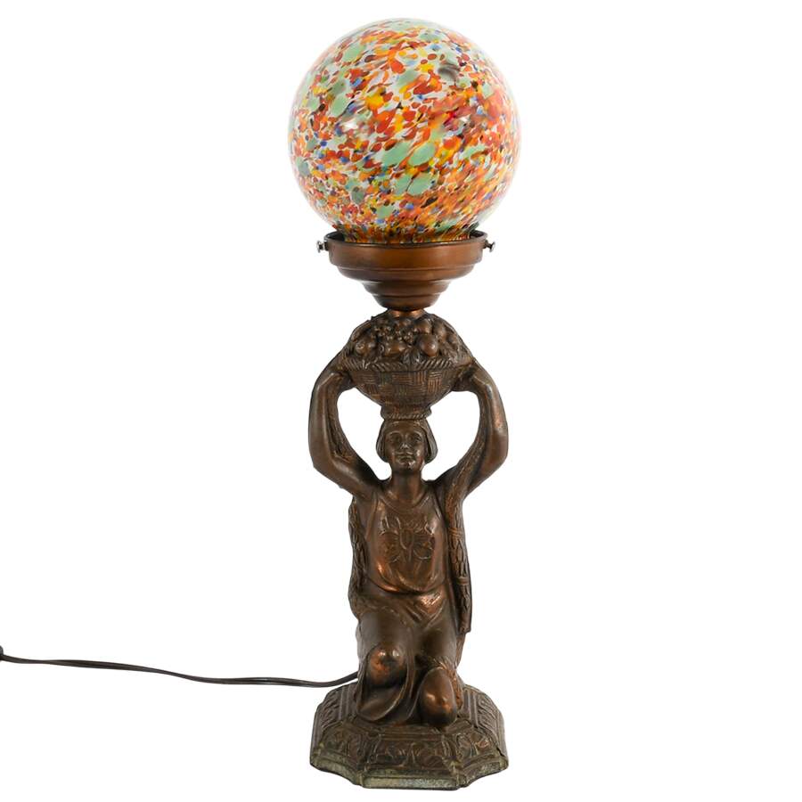Art Deco Cast Metal Figural Table Lamp-7