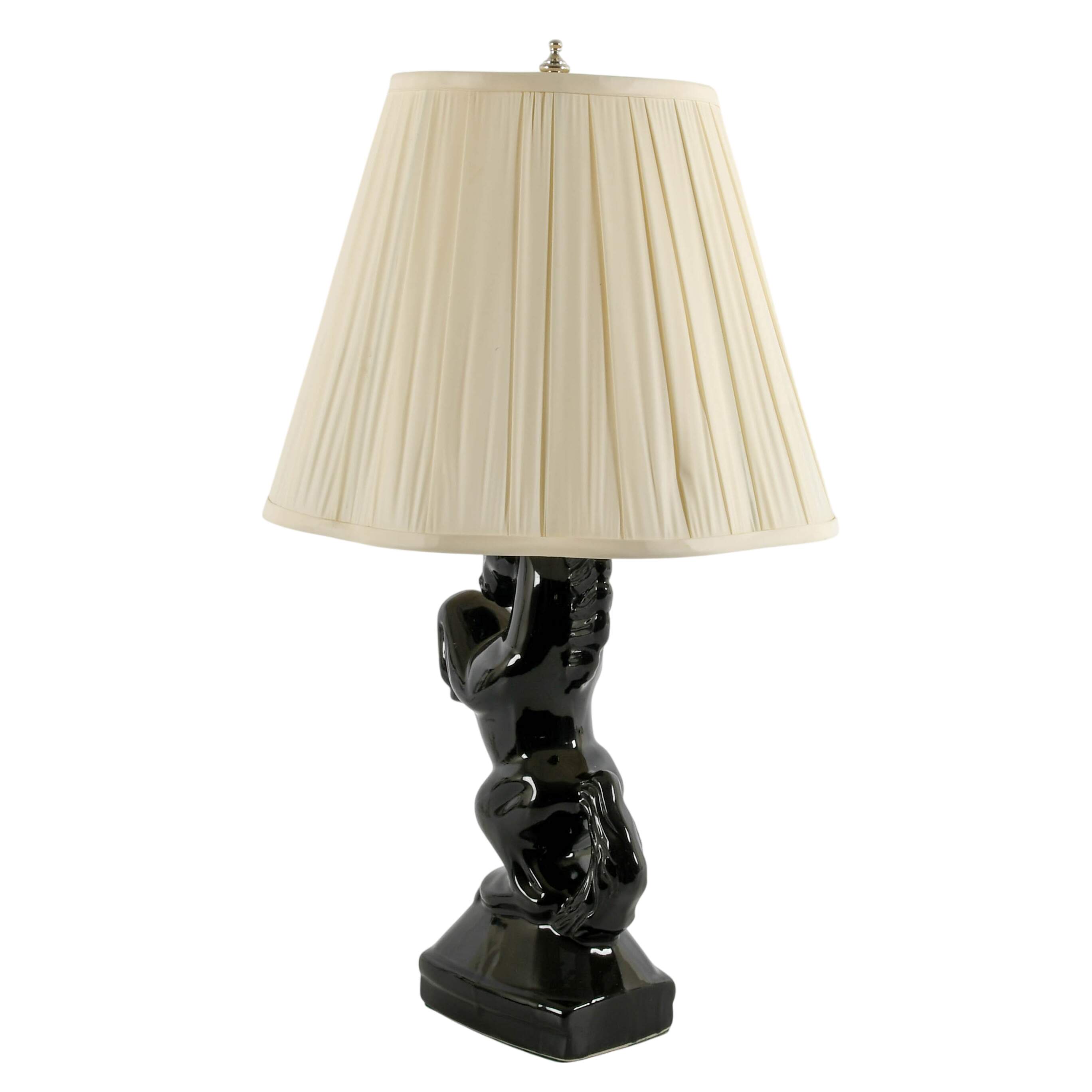 Mid-Century Modern Ceramic Horse TV Table Lamp-5