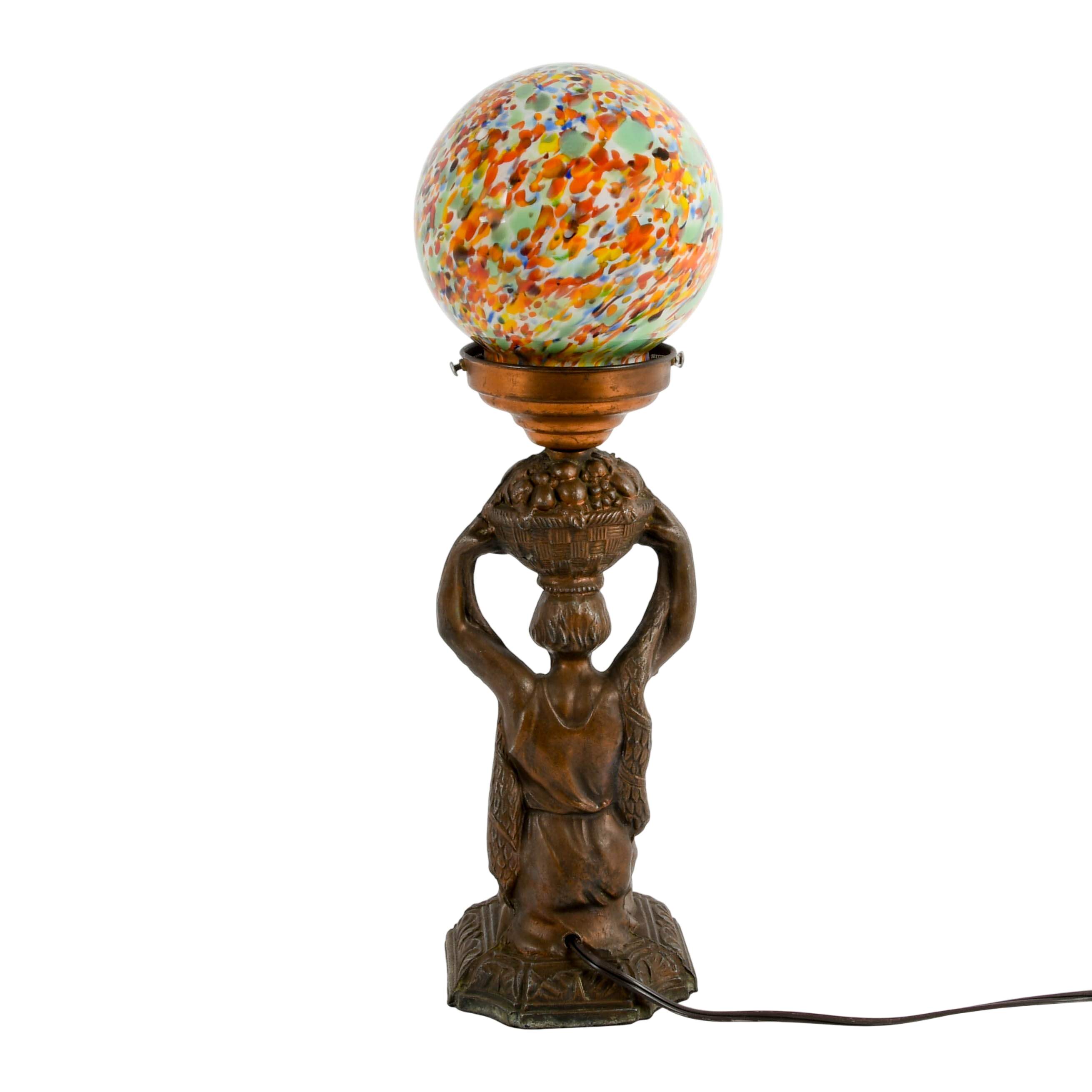 Art Deco Cast Metal Figural Table Lamp-6