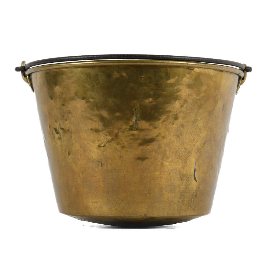 Antique Hand Hammered Brass Fire Bucket-3