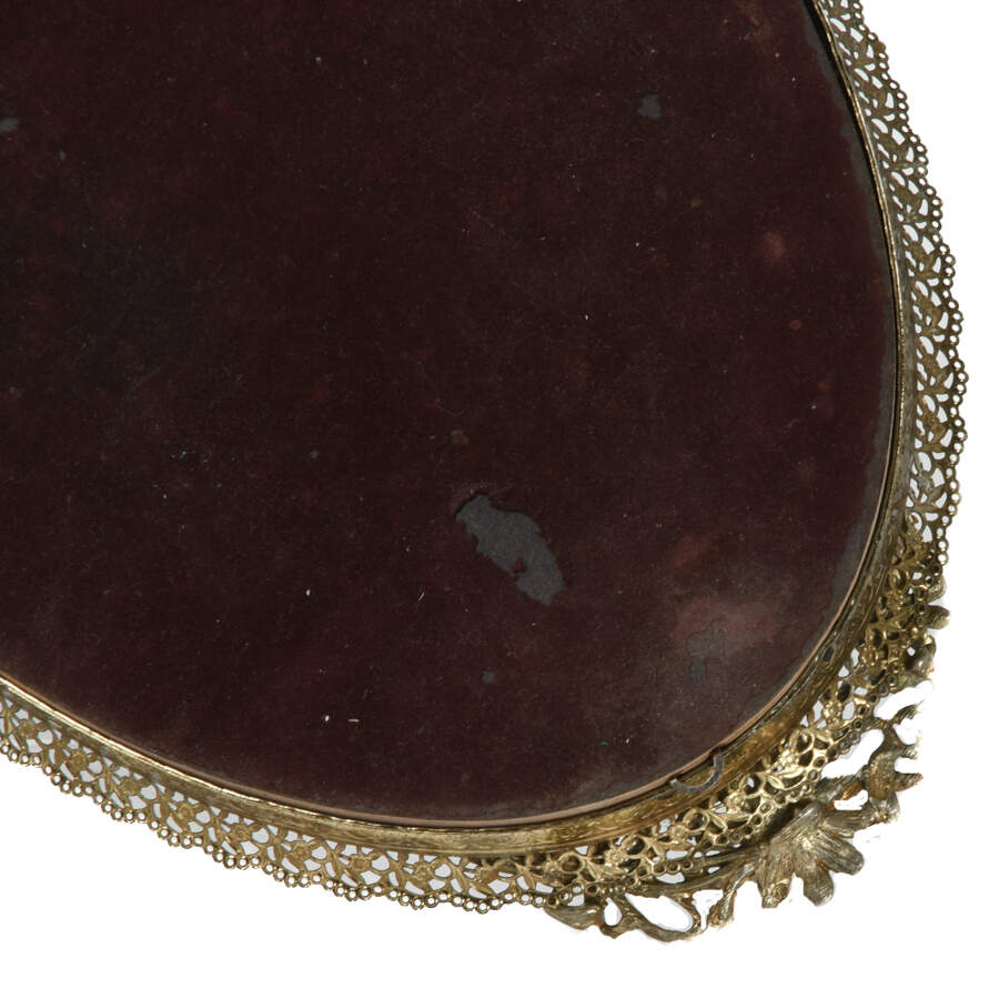 Hollywood Regency Floral Vanity Mirror-5