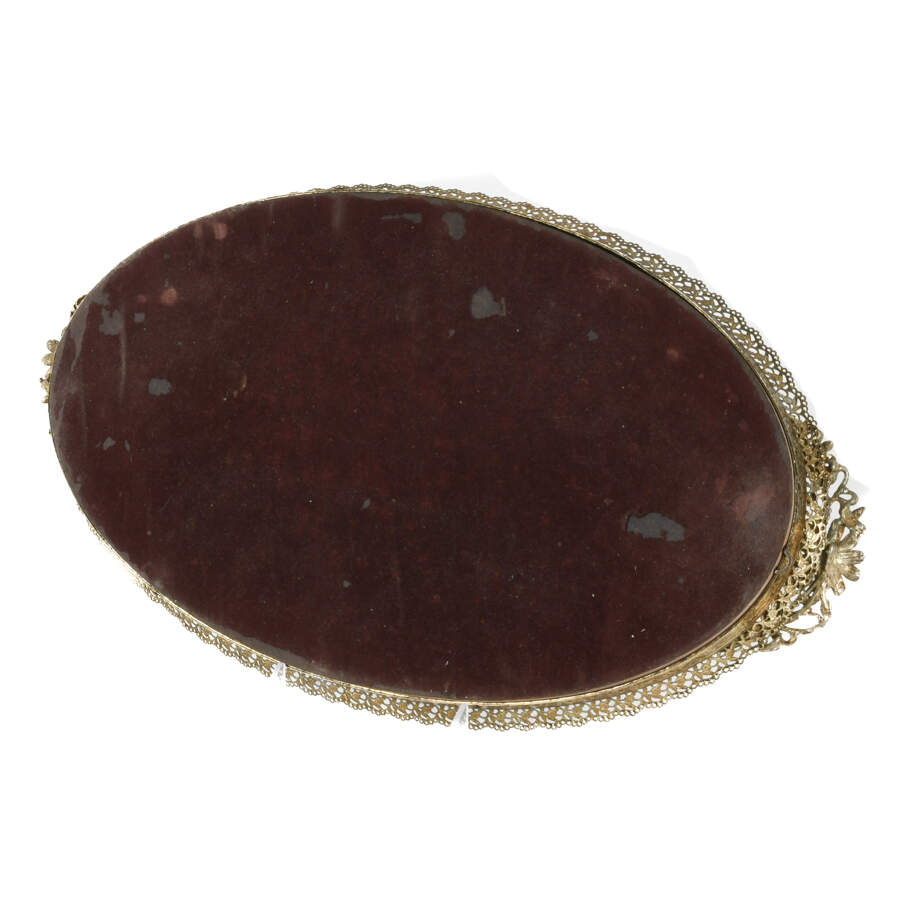 Hollywood Regency Floral Vanity Mirror-4
