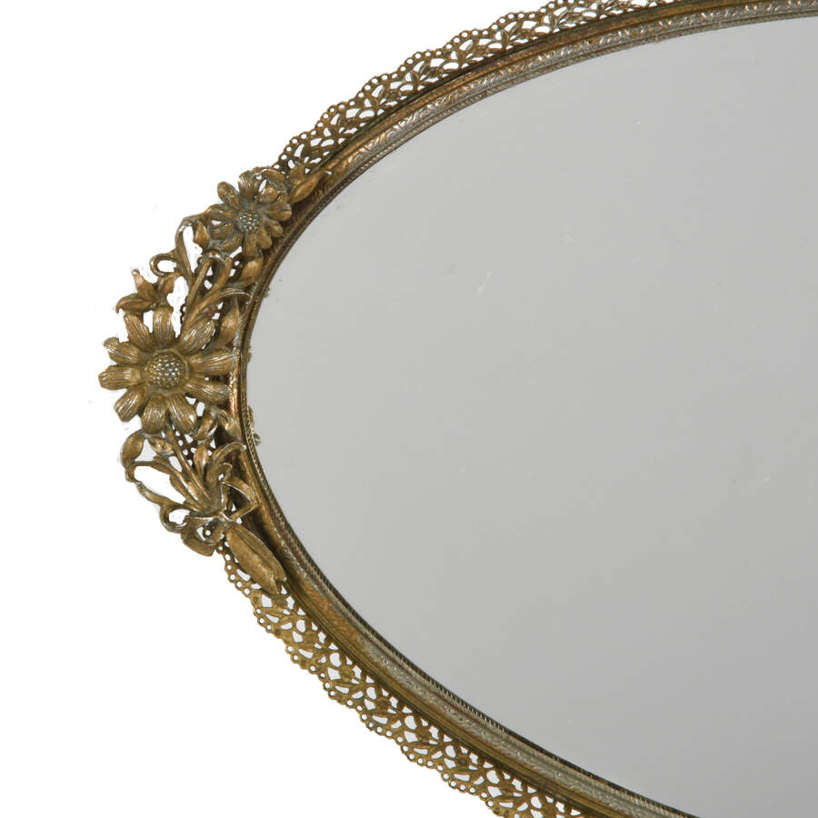 Hollywood Regency Floral Vanity Mirror-2