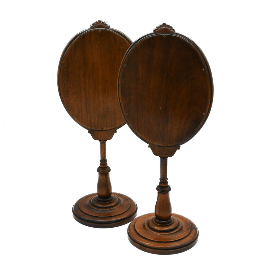 Antique Pair of Wood Free-Standing Vanity Mirrors-5