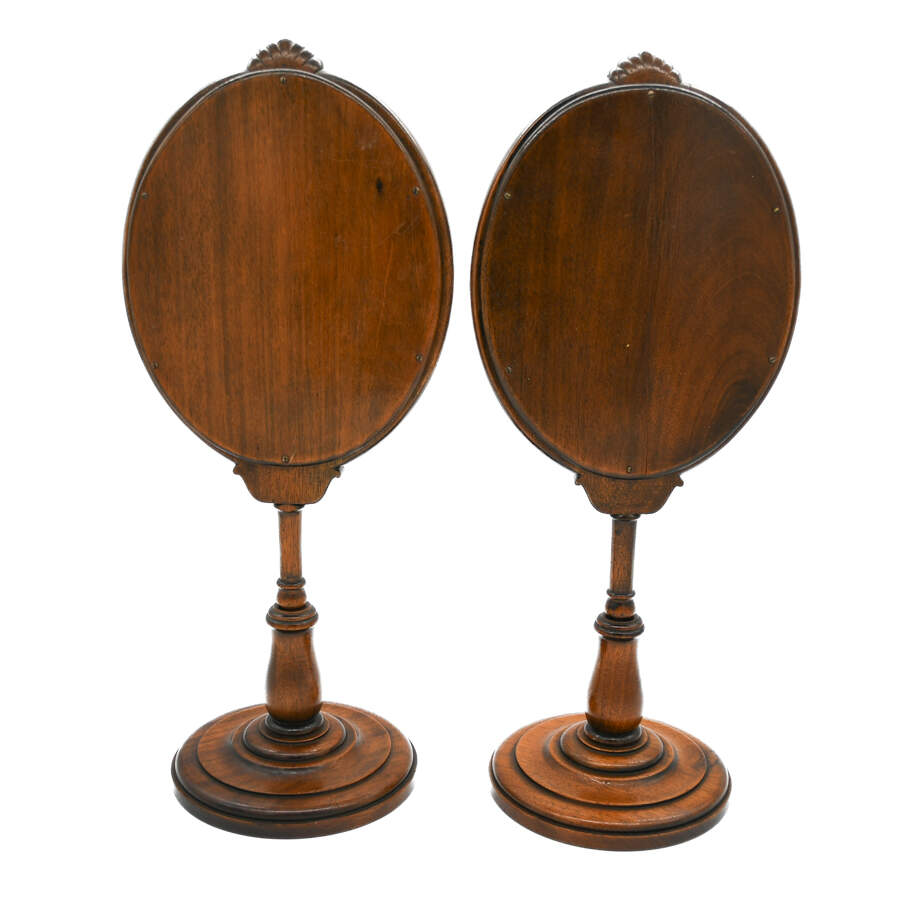 Antique Pair of Wood Free-Standing Vanity Mirrors-4