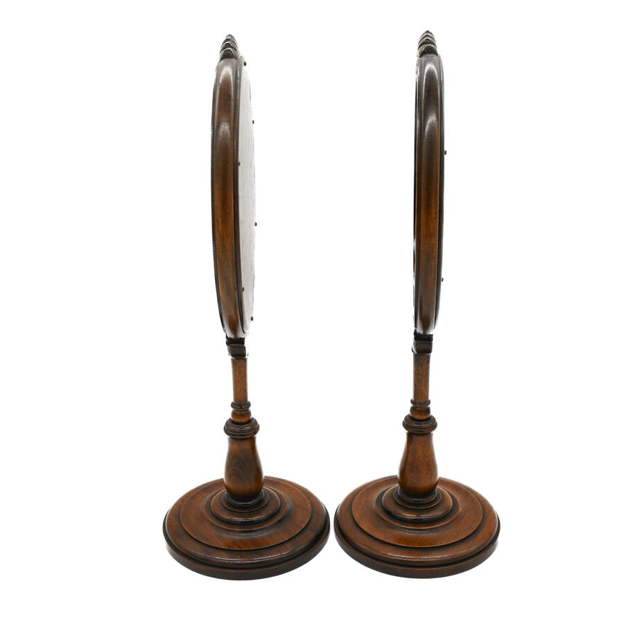 Antique Pair of Wood Free-Standing Vanity Mirrors-3