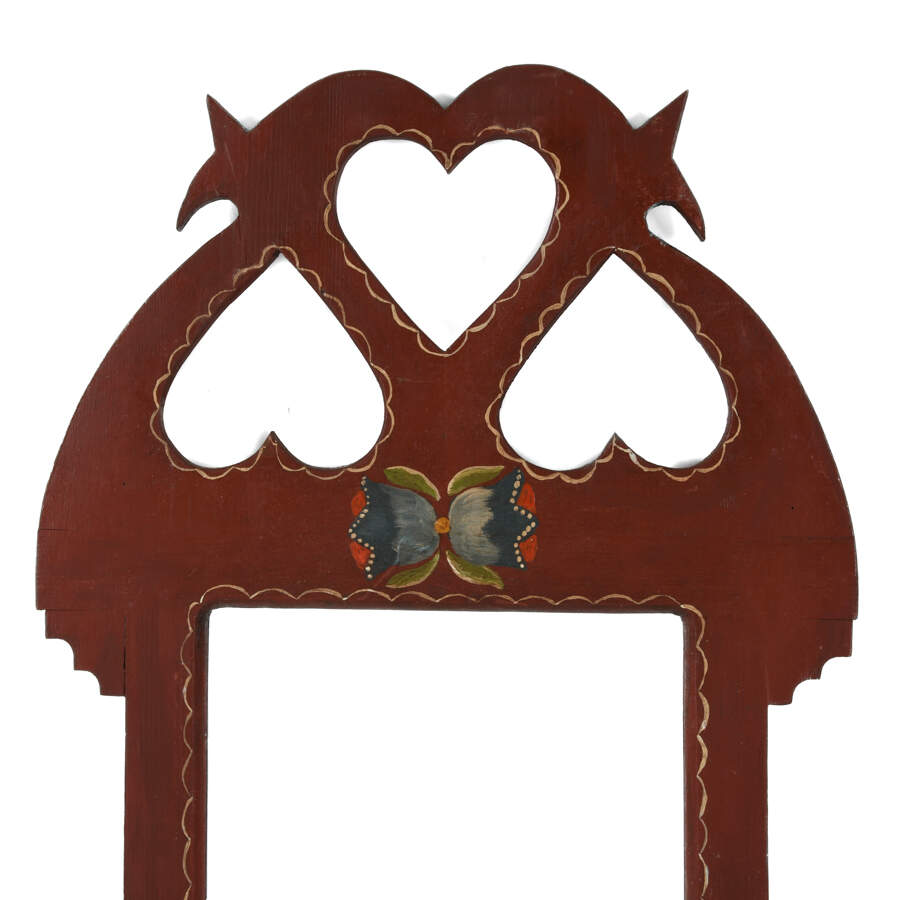 Folk Art-Style Hand-Painted Wall Mirror-3