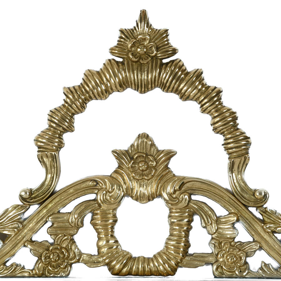 Large Ornate French Brass Wall Mirror-2