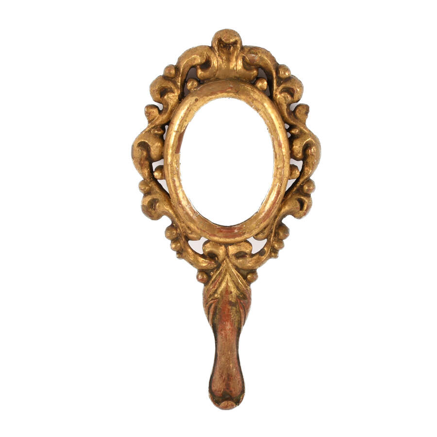 Giltwood and Gesso Hand-Held Wall Mirror-1
