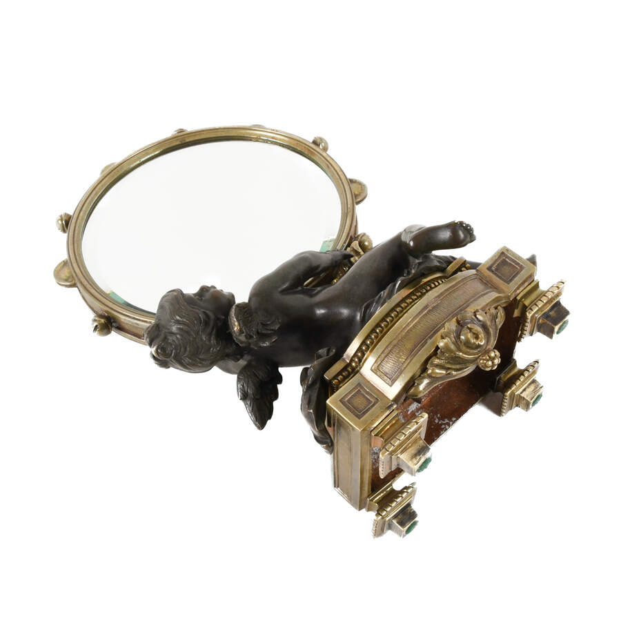 Bronze Cherub Vanity Mirror-8
