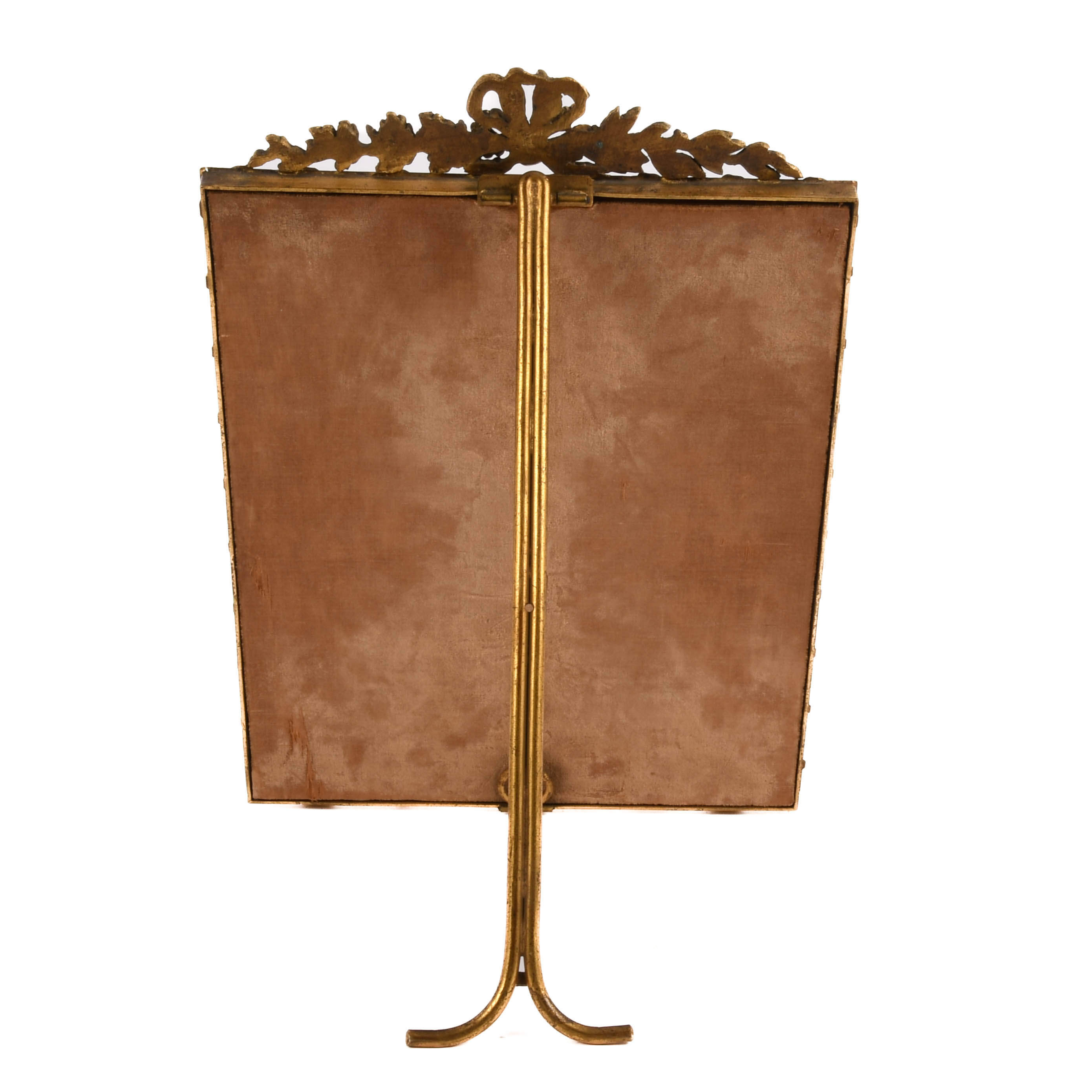 Art Nouveau Brass Vanity Mirror-4