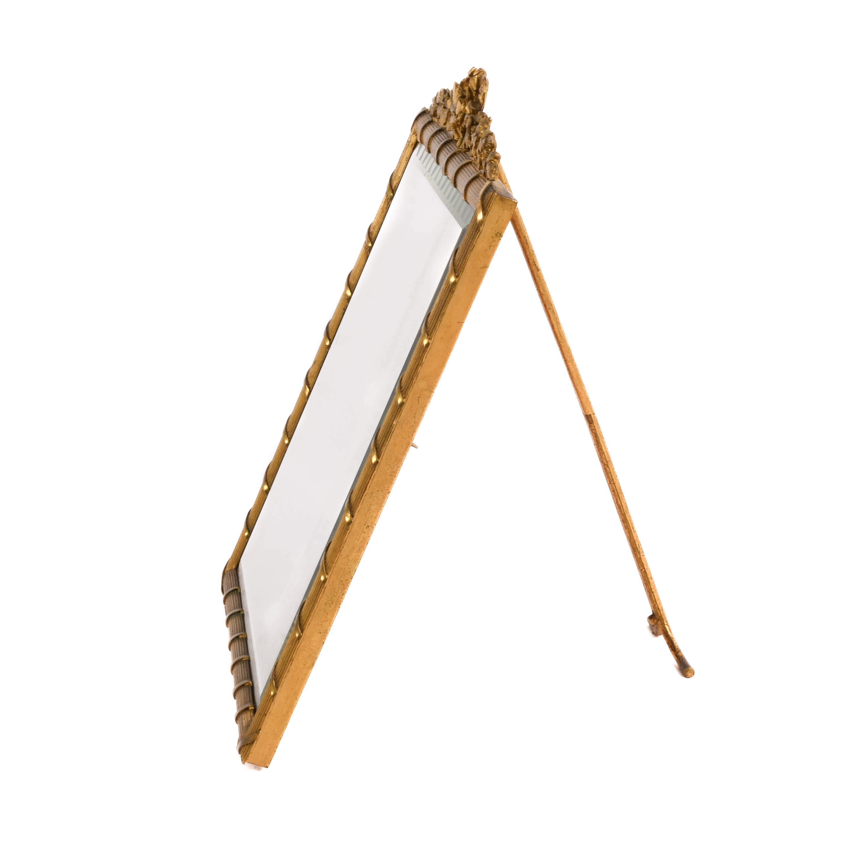 Art Nouveau Brass Vanity Mirror-2