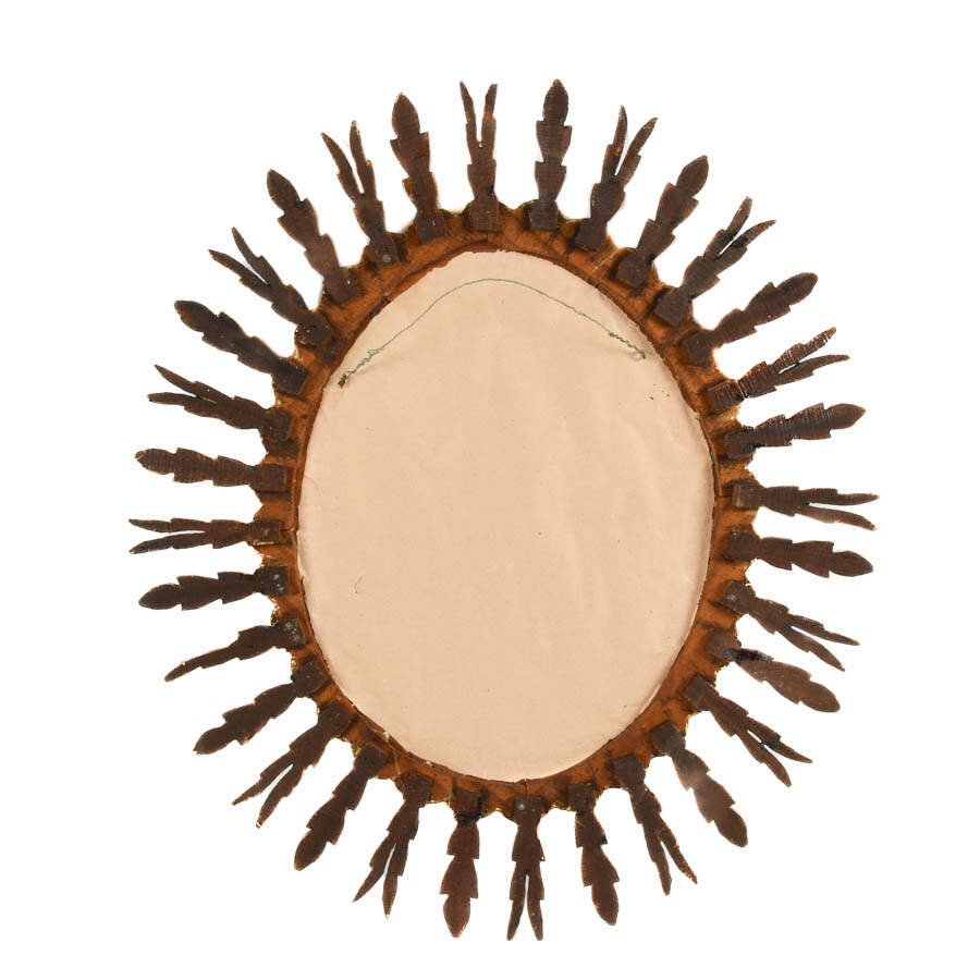 Hand-Crafted Gilt Wood Decorative Sunburst Wall Mirror-5