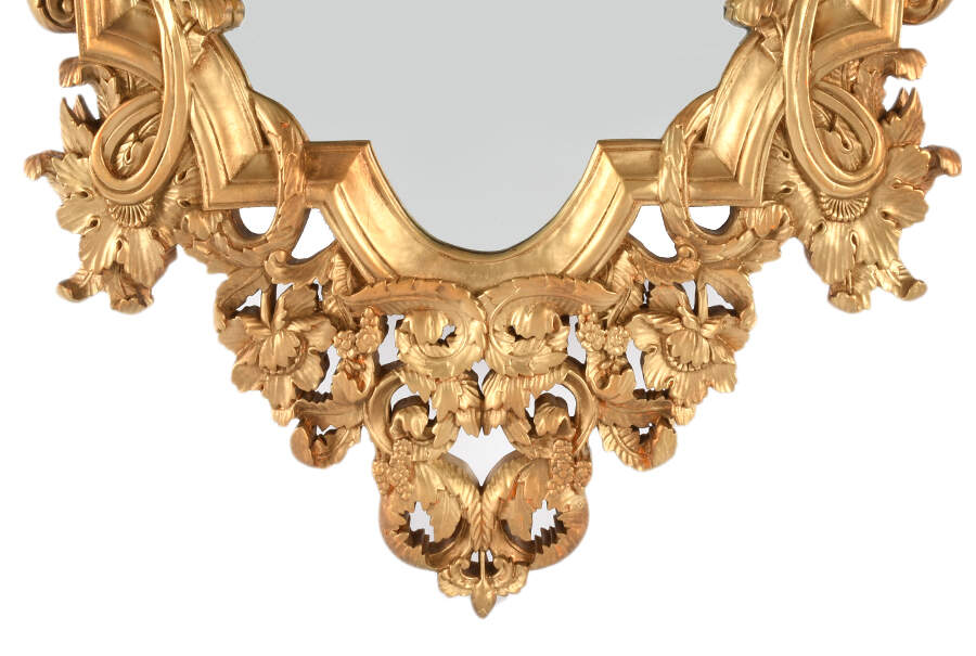 Rococo-Style Giltwood Wall Mirror-4