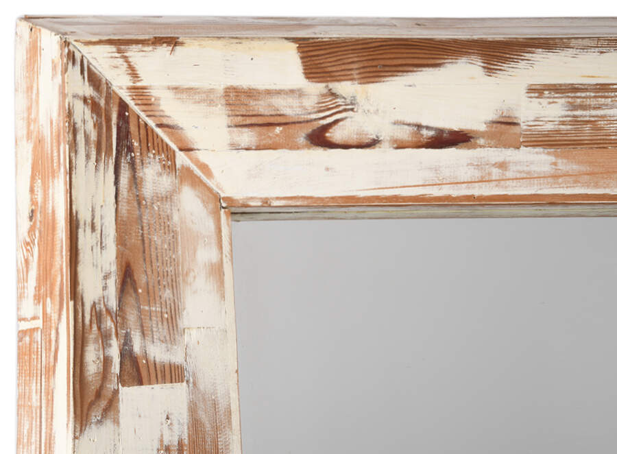 Large Shabby Chic Wood Wall Mirror-5