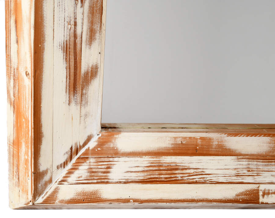 Large Shabby Chic Wood Wall Mirror-4